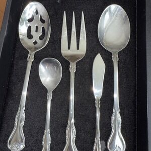 5 pc Cambridge  JESSICA STAINLESS‎ FLATWARE Serving Set 4827